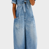 Kowalska - Short Sleeve Jumpsuit with V-Neck