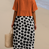 Penelope - Orange Dress with Contrasting Dots
