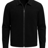 Black Suede Jacket for Men – Modern Casual Outerwear