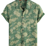 Casual Retro Hawaiian Cotton Shirt for Men with Pocket