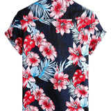 Cotton Shirt with Tropical Plant Floral Print from Hawaii for Men