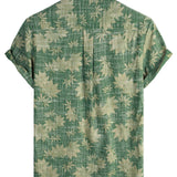 Casual Retro Hawaiian Cotton Shirt for Men with Pocket