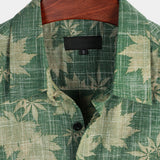 Casual Retro Hawaiian Cotton Shirt for Men with Pocket