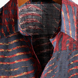 Short Sleeve Striped Cotton Shirt for Men