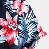 Cotton Shirt with Tropical Plant Floral Print from Hawaii for Men