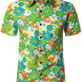 Hawaiian Cotton Button-Up Shirt for Men