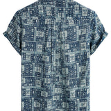 Short Sleeve Cotton Retro Casual Shirt for Men