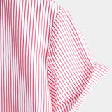 Short Sleeve Cotton Shirt with High Collar for Men