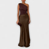 Elegant one-shoulder maxi dress