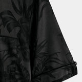 Men's Short Cotton Floral Shirt with Buttons, Summer Jacquard
