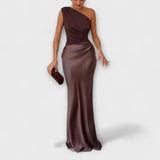 Elegant one-shoulder maxi dress