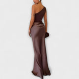 Elegant one-shoulder maxi dress