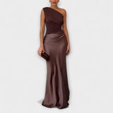 Elegant one-shoulder maxi dress