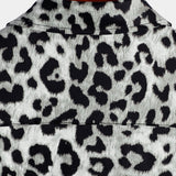 Short Sleeve Shirt with White Leopard Print for Men