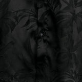 Men's Short Cotton Floral Shirt with Buttons, Summer Jacquard