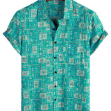 Short Sleeve Cotton Retro Casual Shirt for Men