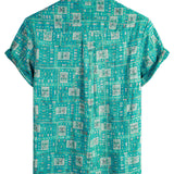 Short Sleeve Cotton Retro Casual Shirt for Men