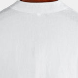 Men's Solid Color Cotton Shirt with High Collar and Half Button, with Front Pocket