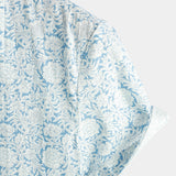 Casual Floral Pattern Cotton Shirt for Men