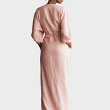 Maxi Linen Dress with V-Neck