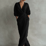 Alessia - Pink Linen Maxi Dress