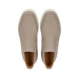 Men's Suede Moccasins – Slip-On Chukka Style, Flat Heel – Greige
