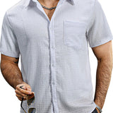 Casual Short Sleeve Cotton Shirt for Men for Summer
