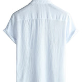 Casual Short Sleeve Cotton Shirt for Men for Summer