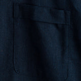 Men's Solid Color Cotton Shirt with High Collar and Half Buttons, with Pocket on the Front