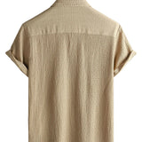 Casual Short Sleeve Cotton Shirt for Men for Summer