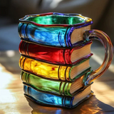 Colorful Artistic 3D Mug with Book Motif