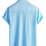 Casual Short Sleeve Cotton Shirt for Men for Summer