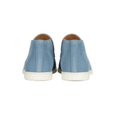 Men's Suede Moccasins – Slip-On Chukka Style, Flat Sole – Light Blue