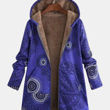 Luna - Navy Mandala Fleece Hoodie