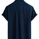 Casual Short Sleeve Cotton Shirt for Men for Summer