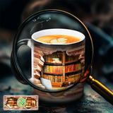 Magical Ceramic Thermal Mug with a Bookshelf Theme