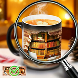 Magical Ceramic Thermal Mug with a Bookshelf Theme