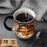 Magical Ceramic Thermal Mug with a Bookshelf Theme