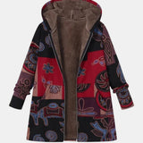 Marina - Boho Abstract Patchwork Hoodie Coat