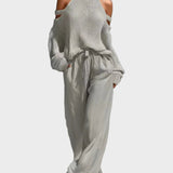Sara - Modern Knit and Linen Set