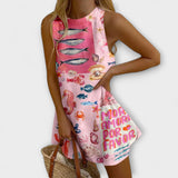 Mirava – Mini Dress with Pink Print