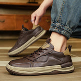 Leather Shoes with High Sole