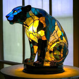 Latek - Magisk Panther Lamp in Stained Glass