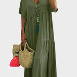 Linnea – Soft maxi dress with ruffles and a V-neck