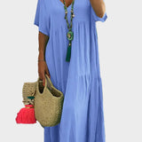 Linnea – Soft maxi dress with ruffles and a V-neck