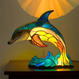 Sisi - Dolphin Lamp Magical in Stained Glass
