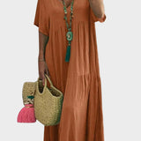 Linnea – Soft maxi dress with ruffles and a V-neck