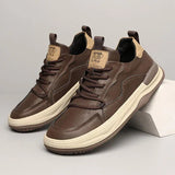 Leather Shoes with High Sole