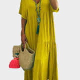 Linnea – Soft maxi dress with ruffles and a V-neck