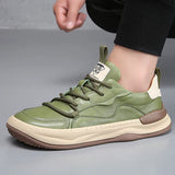 Leather Shoes with High Sole